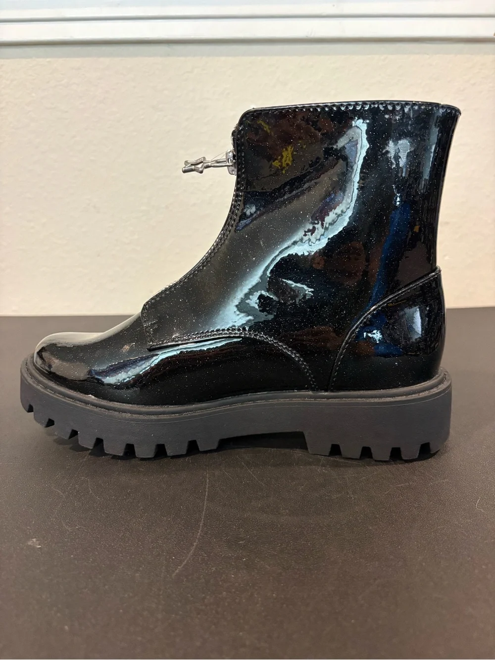 Art Class Myra Chelsea Combat Boots Sparkle Black Several Youth Sizes Available